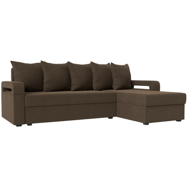 

Угловой диван Гермес лайт правый (рогожка коричневая) Лига Диванов 112729, Коричневый, Гермес 112729