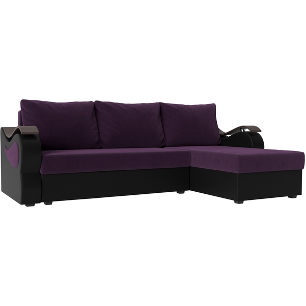 

Угловой диван Меркурий лайт (основа велюр фиолетовый, компаньон экокожа черная) Лига Диванов 112959, Меркурий 112959