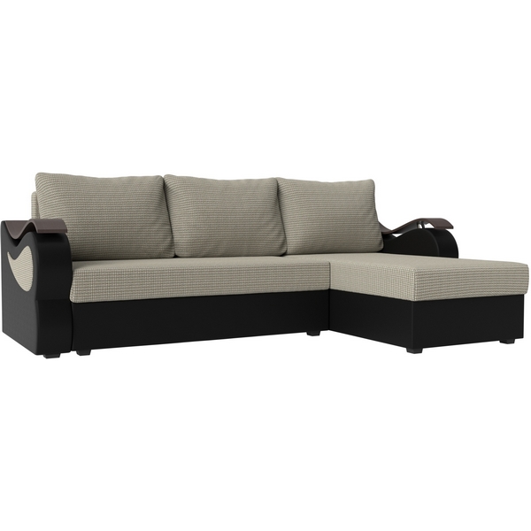 

Угловой диван Меркурий лайт (основа рогожка Корфу 02, компаньон экокожа черная) Лига Диванов 112963, Меркурий 112963