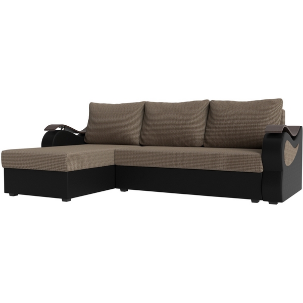 

Угловой диван Меркурий лайт левый (основа рогожка Корфу 03, компаньон экокожа черная) Лига Диванов 112966L, Меркурий 112966L