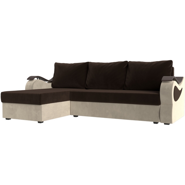 

Угловой диван Меркурий лайт левый (основа микровельвет коричневый, компаньон микровельвет бежевый) Лига Диванов 112973L, Бежевый;коричневый, Меркурий 112973L