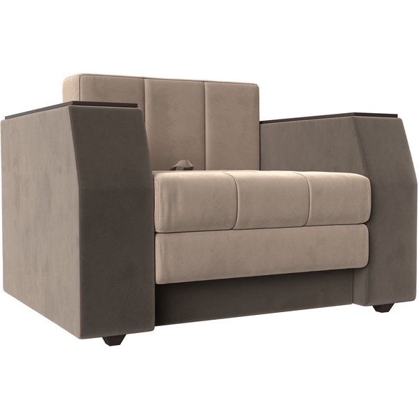 

Кресло-кровать Атлантида (Велюр бежевый) Лига Диванов 113846, Бежевый;коричневый, Атлантида 113846