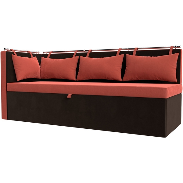 

Кухонный диван Метро с углом слева (Микровельвет красный) Лига Диванов 114084L, Метро 114084L