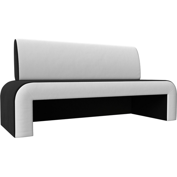 

Кухонный прямой диван Кармен (основа микровельвет черный, компаньон экокожа белая) Лига Диванов 114258, Черный;белый, Кармен 114258