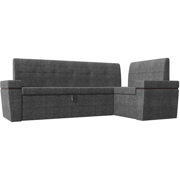 

Кухонный угловой диван Деметра правый (рогожка серая) Лига Диванов 114326, Серый, Деметра 114326