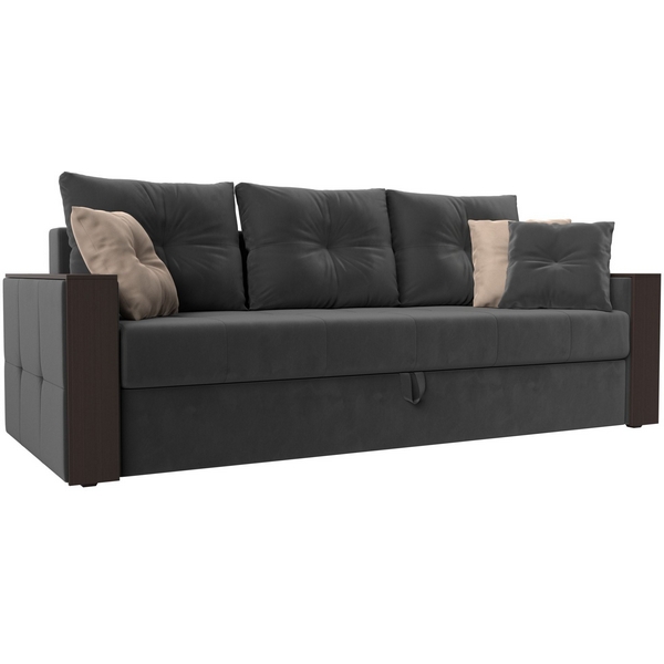 

Диван прямой Валенсия (велюр серый, подушки велюр серый и бежевый) Лига Диванов 114466, Серый;бежевый, Валенсия 114466