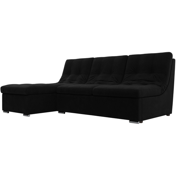 

Диван угловой Релакс угол левый (вмикровельвет черный) Лига Диванов 114551L, Релакс 114551L