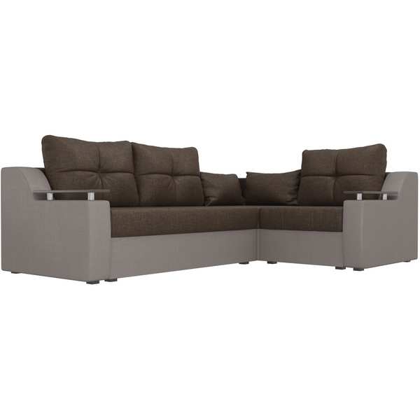 

Угловой диван Кронос правый (основа рогожка коричневая, компаньон рогожка бежевая, подушки рогожка КОР/кор) Лига Диванов 114637, Бежевый;коричневый, Кронос 114637