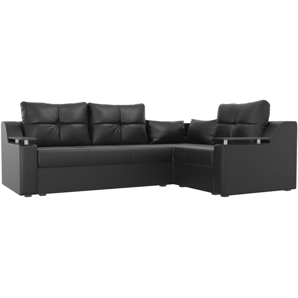 

Угловой диван Кронос правый (экокожа черная) Лига Диванов 114649, Черный, Кронос 114649