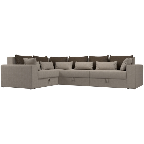 

Угловой диван Майами Long левый (рогожка бежевая, подушки рогожка КОР/беж/беж) Лига Диванов 114844L, Бежевый;коричневый, Майами 114844L