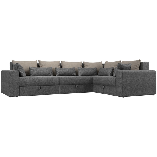 

Угловой диван Майами Long правый (рогожка серая, подушки рогожка БЕЖ/сер/сер) Лига Диванов 114853, Серый;бежевый, Майами 114853