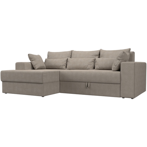 

Угловой диван Майами левый (рогожка бежевая, подушки рогожка БЕЖ/беж/беж) Лига Диванов 114926L, Бежевый, Майами 114926L