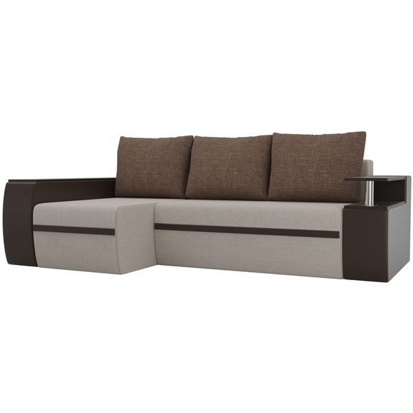 

Угловой диван Ричмонд левый (основа рогожка коричневая, компаньон экокожа бежевая, подушки рогожка коричневая) Лига Диванов 115014L, Бежевый;коричневый, Ричмонд 115014L