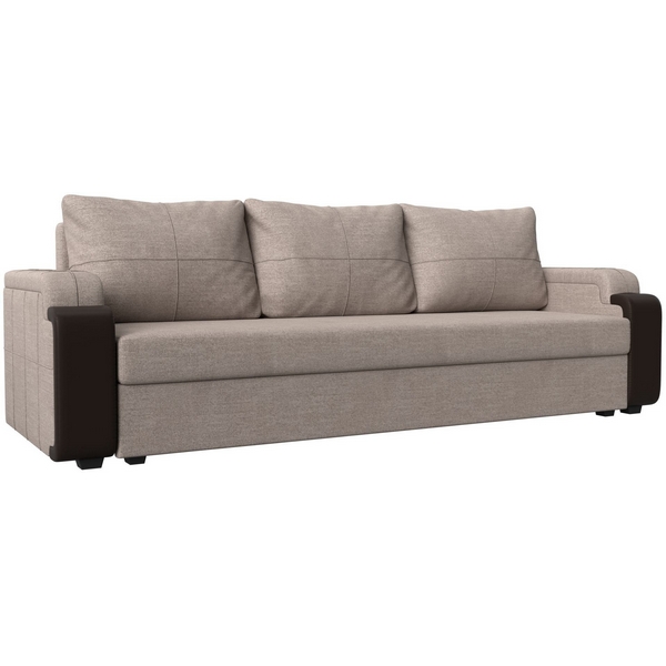 

Прямой диван Николь лайт (основа рогожка berat серая, компаньон экокожа черная) Лига Диванов 115307, Николь 115307