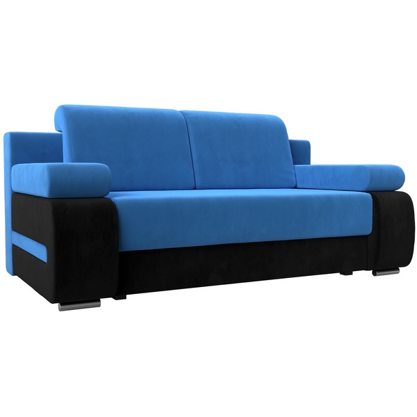 

Диван прямой Денвер (основа велюр голубой, компаньон велюр черный) Лига Диванов 115528, Денвер 115528