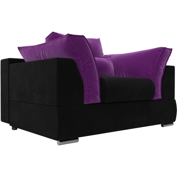 

Кресло Пекин (основа микровельвет черный, подушки микровельвет фиолетовый) Лига Диванов 116031, Пекин 116031