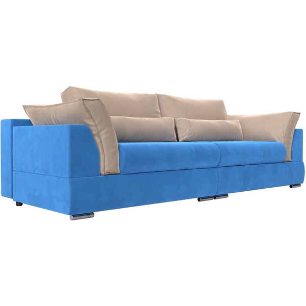 

Прямой диван Пекин (велюр голубой, подушки велюр бежевый) Лига Диванов 116088, Пекин 116088