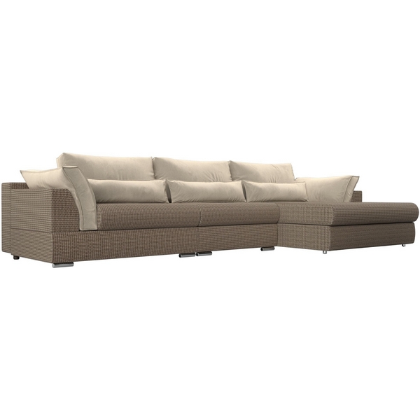 

Угловой диван Пекин Long угол правый (рогожка Корфу 03, подушки микровельвет бежевый) Лига Диванов 116154, Бежевый;корфу, Пекин 116154