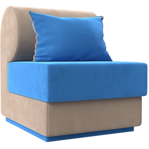 

Кресло Кипр (основа велюр голубой, компаньон велюр бежевый, подушка велюр голубой, кант бежевый) Лига Диванов 116333, Кипр 116333
