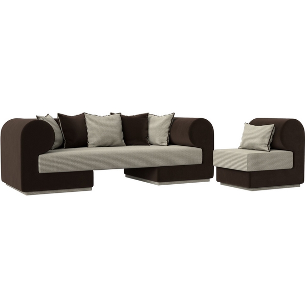 

Кипр набор 2 (основа рогожка корфу 02, компаньон микровельвет коричневый, подушка рогожка корфу 02, кант микровельвет коричневый) Лига Диванов 116517, Коричневый;корфу, Кипр 116517