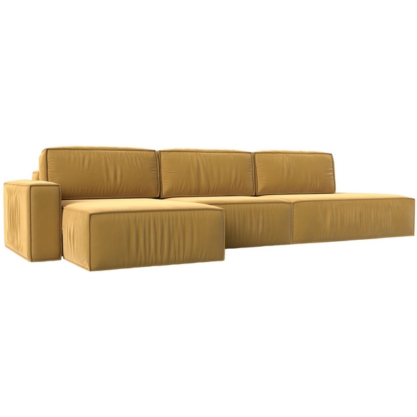 

Угловой диван Прага модерн лонг левый угол (Микровельвет/Желтый) Лига Диванов 116593L, Прага 116593L