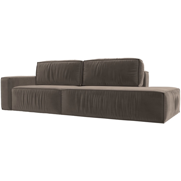 

Прямой диван Прага модерн подлокотник слева (Велюр/Коричневый) Лига Диванов 116791L, Прага 116791L