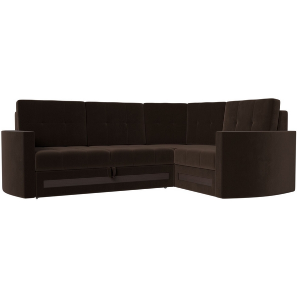 

Угловой диван Белла правый угол (Микровельвет/Коричневый) Лига Диванов 117636, Белла 117636