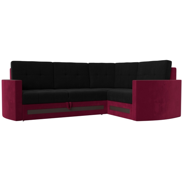 

Угловой диван Белла правый угол (Микровельвет/Черный,Красный) Лига Диванов 117646, Белла 117646