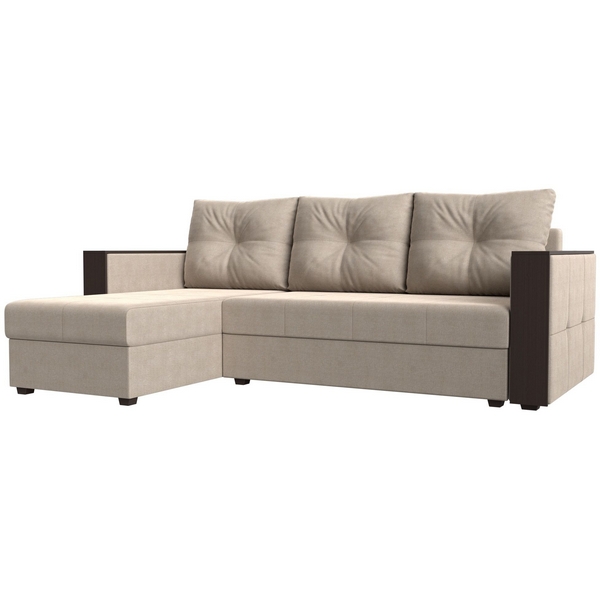 

Угловой диван Валенсия Лайт левый угол (Рогожка/Бежевый) Лига Диванов 117761L, Валенсия Лайт 117761L