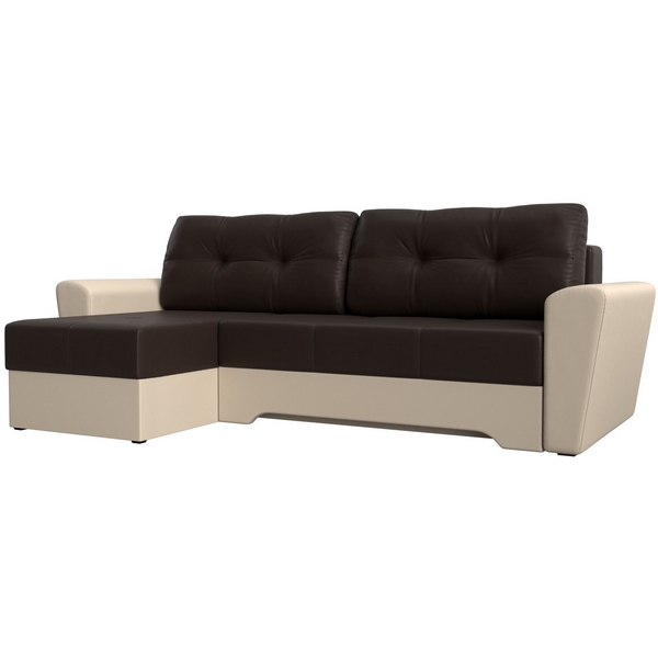 

Угловой диван Амстердам левый угол (Экокожа/Бежевый,Коричневый) Лига Диванов 117833L, Амстердам 117833L