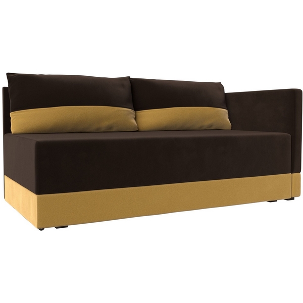 

Кушетка Никас правая (Микровельвет/Коричневый,Желтый) Лига Диванов 118409, Никас 118409