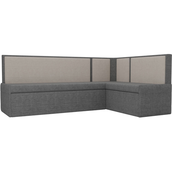 

Кухонный угловой диван Кристина правый угол (Рогожка/Бежевый,Серый) Лига Диванов 118467, Кристина 118467