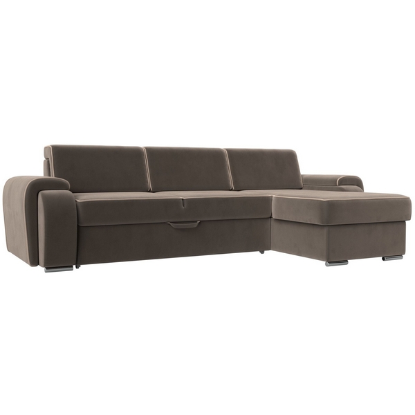 

угловой диван Лига-025 правый угол (Велюр/Коричневый) Лига Диванов 119215, Лига-025 119215