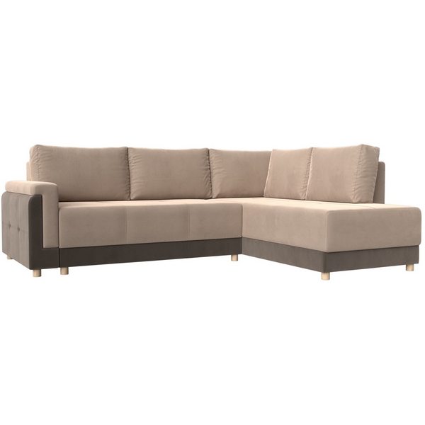 

угловой диван Лига-024 правый угол (Велюр/Бежевый) Лига Диванов 119265, Лига-024 119265