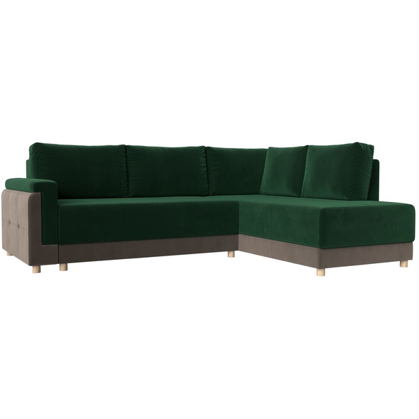 

угловой диван Лига-024 правый угол (Велюр/Зеленый) Лига Диванов 119268, Лига-024 119268