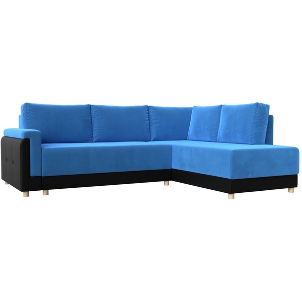 

угловой диван Лига-024 правый угол (Велюр,Экокожа/Голубой) Лига Диванов 119275, Лига-024 119275