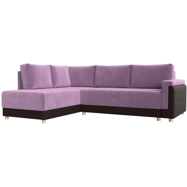 

угловой диван Лига-024 левый угол (Микровельвет,Экокожа/Фиолетовый) Лига Диванов 119309L, Лига-024 119309L