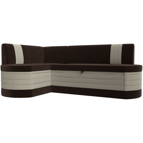 

Кухонный угловой диван Токио левый угол (Рогожка,Микровельвет/Коричневый) Лига Диванов 119423L, Токио 119423L