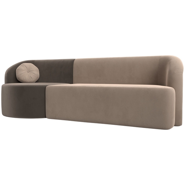 

Прямой диван Лига-027 угол левый (Велюр/Бежевый,Коричневый) Лига Диванов 119510L, Лига-027 119510L