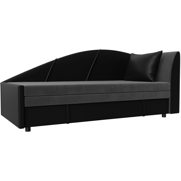 

Кушетка Тропикана угол правый (Велюр,Экокожа/Серый,Черный) Лига Диванов 119584, Тропикана 119584