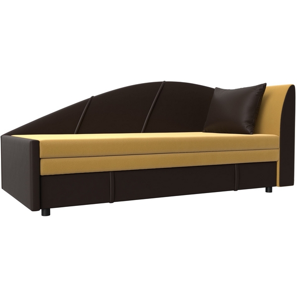 

Кушетка Тропикана угол правый (Микровельвет,Экокожа/Коричневый,Желтый) Лига Диванов 119599, Тропикана 119599