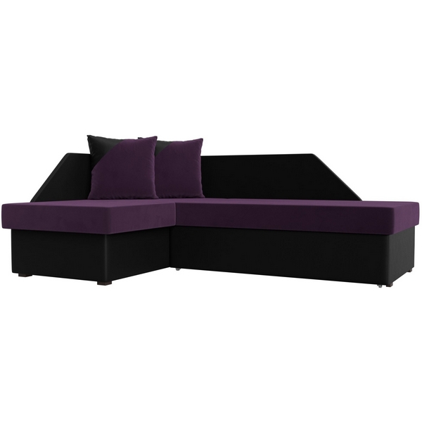 

Угловой диван Андора левый угол (Велюр,Экокожа/Фиолетовый,Черный) Лига Диванов 119723L, Андора 119723L
