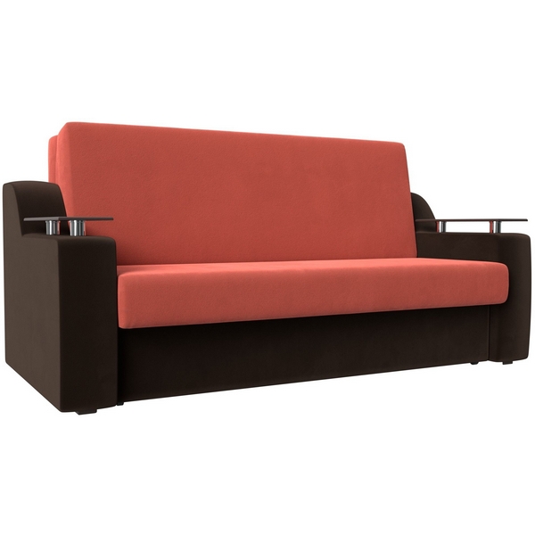 

Прямой диван аккордеон Сенатор 140 (Микровельвет/Коричневый,Красный) Лига Диванов 119929, Сенатор 119929