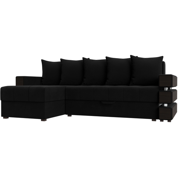 

Угловой диван Венеция левый угол (Микровельвет/Черный) Лига Диванов 120289, Венеция 120289