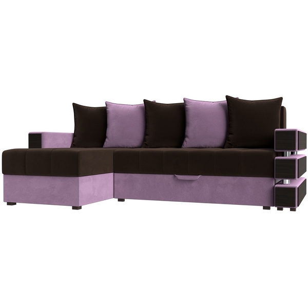

Угловой диван Венеция левый угол (Микровельвет/Коричневый,Фиолетовый) Лига Диванов 120292, Венеция 120292
