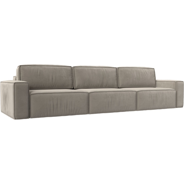 

Диван прямой Прага Классик лонг (Бежевый/Микровельвет) Лига Диванов арт.121049, Прага 121049