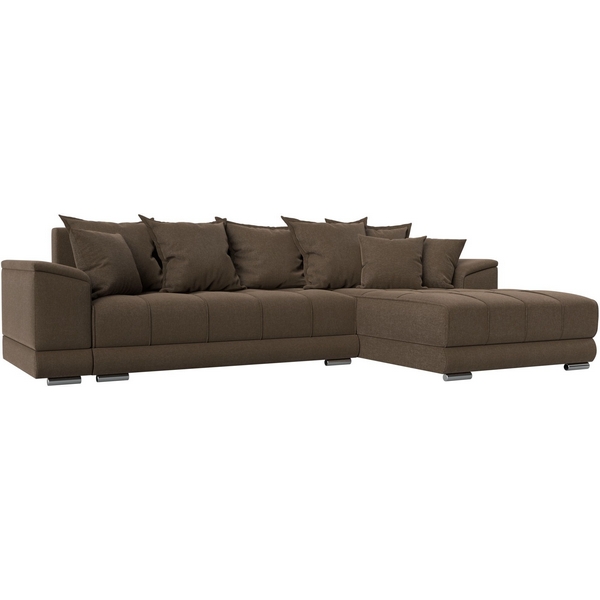 

Диван угловой НордСтар правый угол (Коричневый/Рогожка) Лига Диванов арт.121123, НордСтар 121123