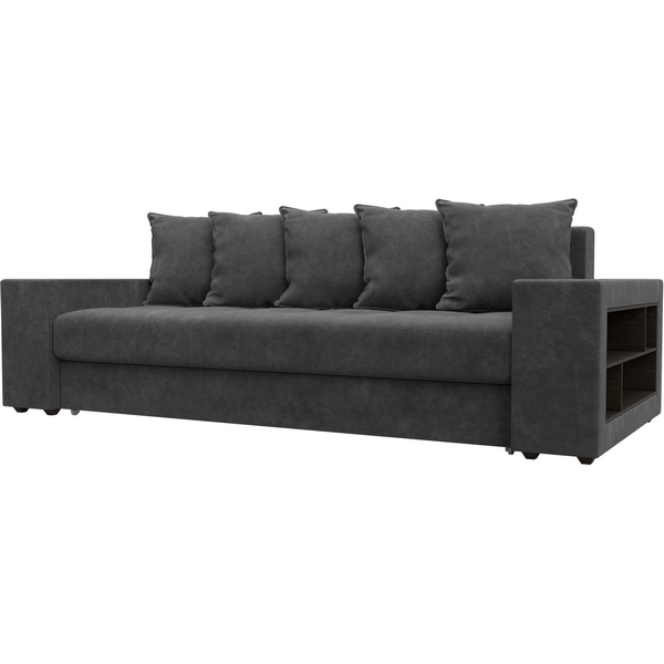 

Диван прямой Дубай полки справа Лига Диванов (Велюр) арт.126460, Темно-серый, Дубай 126460