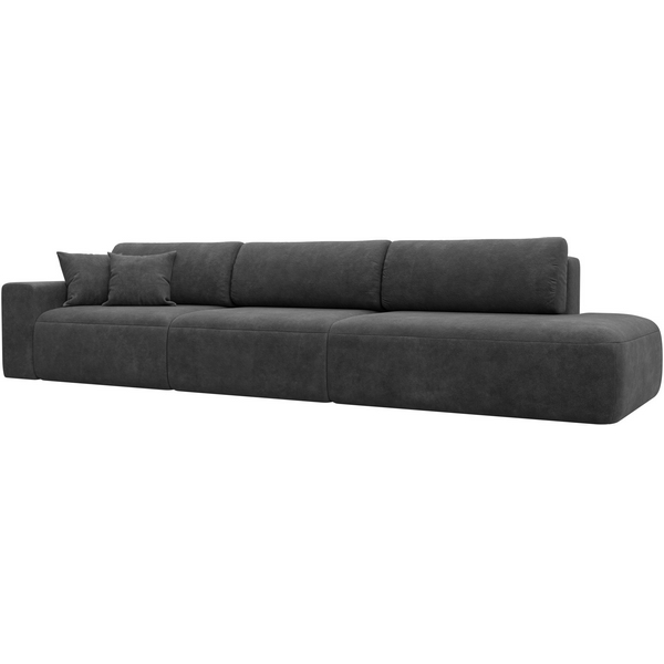 

Диван прямой Лига-036 НПБ Модерн Лонг подлокотник слева Лига Диванов (Велюр) арт.127685L, Темно-серый, Лига-036 127685L