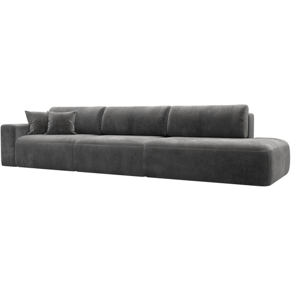 

Диван прямой Лига-036 НПБ Модерн Лонг подлокотник слева Лига Диванов (Велюр) арт.127697L, Серый, Лига-036 127697L